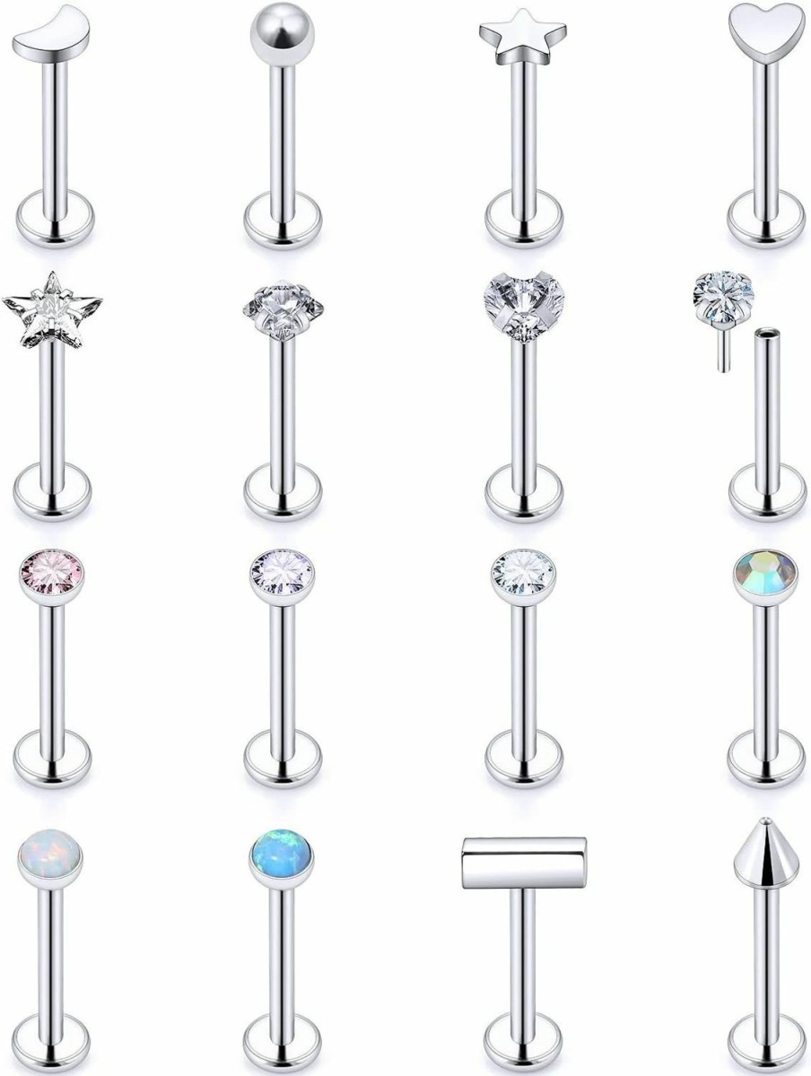 New Leiainely Leiainely Threadless Nose Stud Nose Rings Nose Studs Nose Ring Nose Piercings Nose Rings Studs Nose Stud Flat Back Earrings Nose Rings For Women Nose Piercing Jewelry Flat Back Earrings For Women