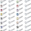 Clearance Eakxnig Eakxnig Surgical Steel Nose Ring Stud 18G 20G 22G L Shaped Screw Straight Nose Studs Cz Top 1.5Mm 2Mm 2.5Mm 3Mm 3.5Mm 4Mm Nose Piercings 18 Gauge 20 Gauge 22 Gauge Nose Rings Studs For Women Men