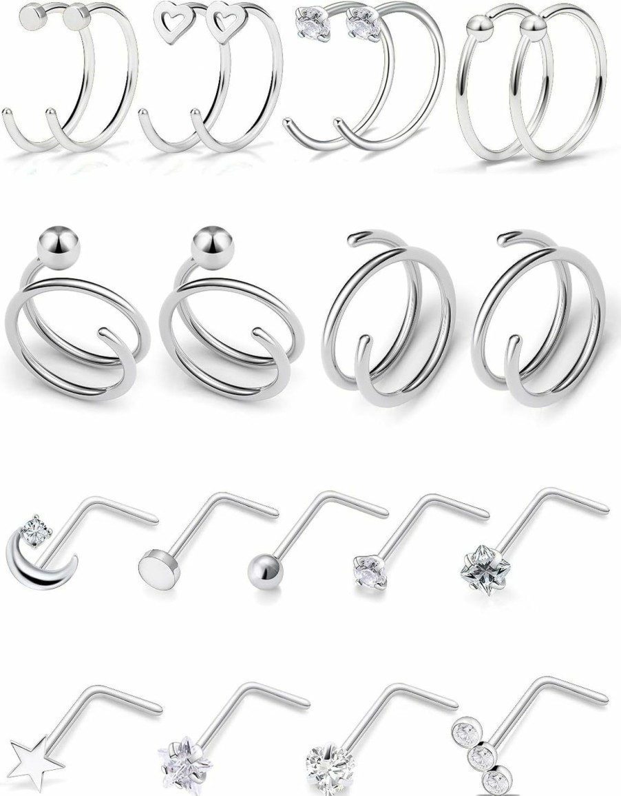 Hot Oicctyzio Oicctyzio Nose Rings Nose Rings Hoops Nose Piercings Nose Rings For Women Nose Studs Nose Rings Studs Nose Piercing Jewelry Hoop Nose Ring Nose Hoops Nose Ring Nose Piercing Surgical Steel Nose Ring