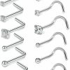 New Amazon Renkovte 20G Nose Rings Set Surgical Steel:12Pcs Corkscrew Nose Studs L Shape Nose Rings Nostril Body Piercing Jewelry Gift Set For Women,Men(12Pcs,Size 1.5,2,3Mm)