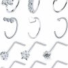 Hot Lsnevsie Lsnevsie 20G Nose Rings Hoops Surgical Steel Hypoallergenic Nose Rings Studs Piercing Jewelry For Women Men Diamond 2Mm-3Mm Hoops 8Mm