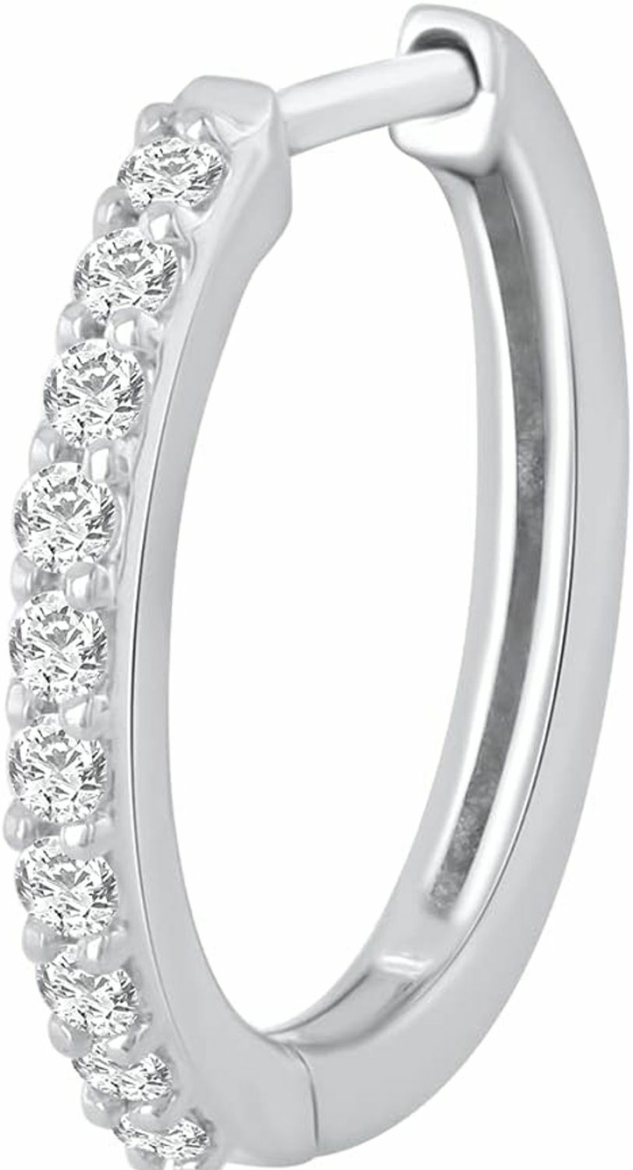 Online FINEROCK Finerock 1/10 Carat Diamond Nose Pin Hoop In 14K Gold (Si1-Si2 Clarity)