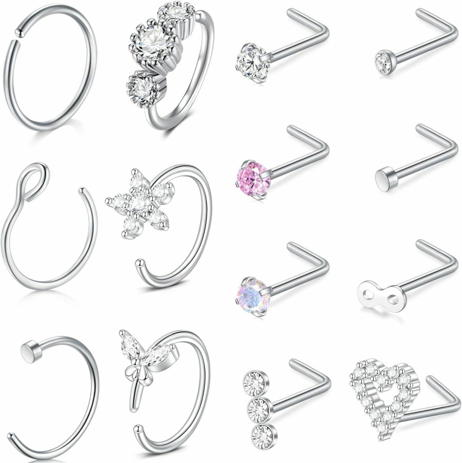 Wholesale TOKRING Tokring 18G Nose Rings Hoops Nose Rings Studs For Nose Piercings Surgical Steel Nose Piercing Jewelry For Women Men