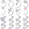 New Prjndjw Prjndjw 20G Nose Rings Studs Hoop Surgical Steel Nose Rings Hoop Heart Cz Flower Nose Piercing Jewelry Nose Rings For Women Straight Bend L Shaped Nose Rings 28Pcs 6.5Mm Nose Piercing Kit Purpke