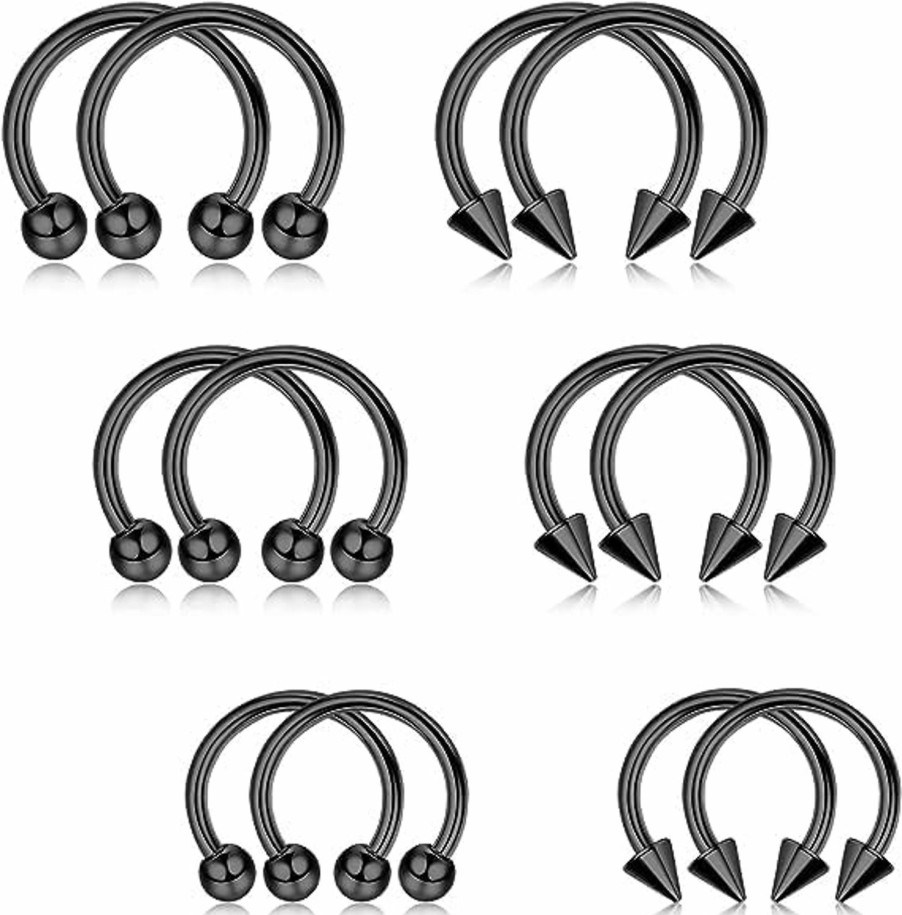 Best Dochais Dochais 12Pcs 16G G23 Titanium Nose Septum Rings Nose Piercing Septum Rings Hinged Septum Jewelry With Cz Daith Earrings Helix Earrings Cartilage Nose Rings Piercing For Women Men