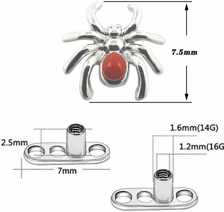 Hot Excepro Excepro G23 Titanium Micro Dermal Anchor Top Piercing Skin Drivers Surface Spider Dermal Piercing Heads Implant Body Jewelry 14G