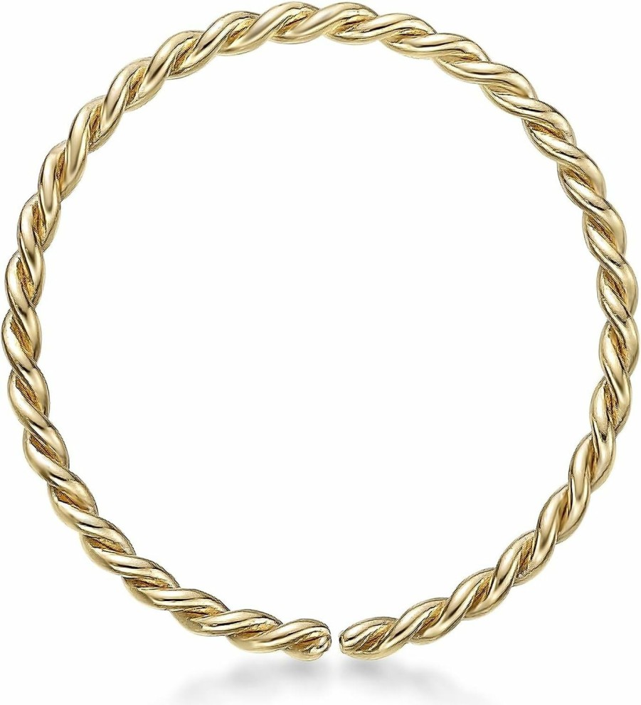 Online Lavari Jewelers Lavari Jewelers 20 Gauge Screw Thread Hoop Nose Ring In 14K Yellow Gold 8 Mm To 10 Mm In Diameter Hypoallergenic Uni Nose Ring 20G Body Piercing