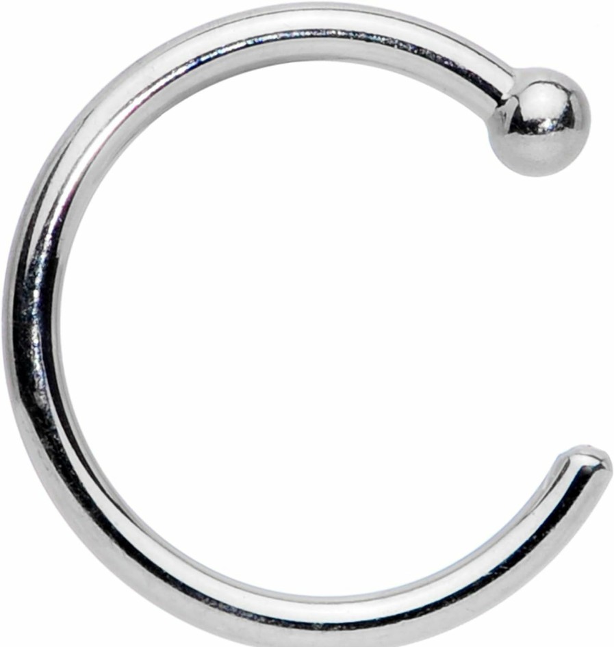 Wholesale Body Candy Body Candy Tiny Nose Hoop 20 Gauge 1/4 Small Diamenter Solid 14K White Gold 6Mm Nose Hoop