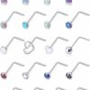 New Gadeaila Gadeaila 20G 18G 22G Nose Rings Studs Surgical Steel Nose Piercing Jewelry Nose Studs For Women Men Hypoallergenic Opal Heart Cz Diamond Nostril Piercing Jewelry 20 Gauge 6.5Mm~7Mm Cute Nose Rings