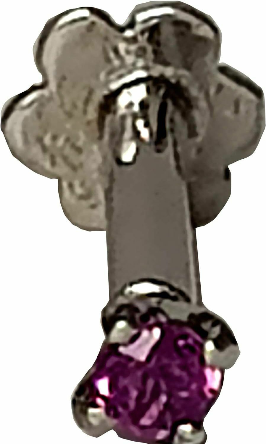 Best DIWANI Diwani 14K Gold 2.0Mm Natural Rhodalite Gemstone Engagement Wedding Nose Lip Labret Monroe Body Piercing Ring Stud Pin Screw 0.030 Cents, Color- Lavender 18 Gauge Thick 8.0Mm Length Screw Back Post