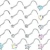 Clearance Kridzisw Kridzisw 18G 20G Heart Star Cz Nose Rings Studs Hypoallergenic 316L Surgical Steel L Shaped Silver Stud Nose Rings Cute Nose Piercing Jewelry For Women Men Diamond 1.5Mm 2Mm 2.5Mm 3Mm