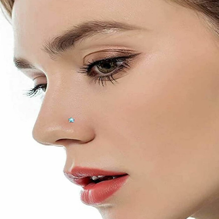 Clearance Kridzisw Kridzisw 18G 20G Heart Star Cz Nose Rings Studs Hypoallergenic 316L Surgical Steel L Shaped Silver Stud Nose Rings Cute Nose Piercing Jewelry For Women Men Diamond 1.5Mm 2Mm 2.5Mm 3Mm