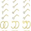 Clearance LOAYHOAY Loayhoay 27Pcs 22G 316L Stainless Steel Nose Rings Hoop For Women Men L Shape Nose Studs Screw Bone Nose Piercings Jewelry Set