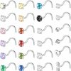 Hot BodyAce Bodyace 24Pcs Surgical Stainless Steel Nose Rings Studs, 20G Nostril Ring Nose Stud For Women Men, Mix Color Diamond Cz Nose Piercing Jewerly