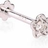 Hot Demira Demira Jewels 0.02 Ct Natural Diamond 14K White Gold Flower Nose Pin Lip Labret Piercing Ring Stud 8 Mm Screw Post