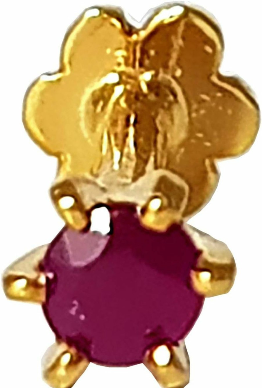 Best DIWANI Diwani 14K Gold 3.0Mm Natural Ruby Gemstone Engagement Wedding Nose Lip Labret Monroe Body Piercing Ring Stud Pin Screw 0.120 Cents, Color- Red 18 Gauge Thick 8.0Mm Length Screw Back Post