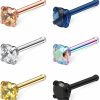 Online Ruifan Ruifan 6Pcs 18G Surgical Steel Mix Color Diamond Cz Nose Stud Rings Bone Pin Piercing Jewelry 1.5Mm 2Mm 2.5Mm 3Mm