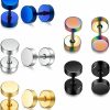 Online MDFUN 316L Surgical Steel Mens Earring Flatback Screw Stud Earrings Hypoallergenic Titanium Ear Piercing Studs For Women