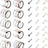 Hot Drperfect Drperfect 20G Nose Rings For Women Men Nose Piercing Jewelry Stainless Steel Nose Hoop L Shaped Screw Bone Nose Stud Silver Rose Gold Black Nose Ring Set