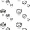 Online Hoeudjo Hoeudjo 18Pcs 14G Grade 23 Titanium Dermal Anchor Tops Internally Threaded Clear Gem For Women Men, Mixsize Top 2Mm/3Mm/4Mm