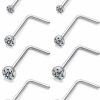 Best Lsnevsie Lsnevsie 18G 20G 22G Titanium Nose Rings G23 Nose Studs For Women Men Cz Nose Piercing Jewelry Top Diamond Cz 1.5Mm 2Mm 2.5Mm 3Mm 8Pcs