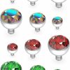 Hot Gadeaila Gadeaila 14G Dermal Piercing Jewelry Tops Base Titanium Dermals Anchor Tops Piercing For Women Men Opal Cz Turquoise Flat Moon Star Heart Ball 2Mm 3Mm 4Mm Dermal Piercing Tops 9-48Pcs