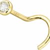 New Jewelry Avalanche Jewelry Avalanche 14K Yellow Gold Bezel Set Diamond Nose Screw Stud Stud 22G Screw-End Nose Ring 1.5Mm-2.5Mm