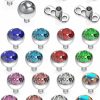 Hot Dyknasz Dyknasz 18Pcs Grade 23 Titanium Dermal Anchor Tops Internally Threaded Multicolor Cz Microdermal Piercing Jewelry For Women Men 2-4Mm