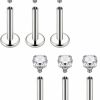 Hot Kridzisw Kridzisw 20G 18G Titanium Nose Rings Studs Internally Threaded Hypoallergenic Implant Grade Surgical Steel Nose Studs Flat Back Cartilage Tragus Helix Earrings Piercing Jewelry For Sensitive Skin