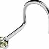 Hot Jewelry Avalanche Jewelry Avalanche 22G Solid 14Kt Gold Nose Screw Stud With Prong Set Real Peridot Gemstone, 14Kt Yellow Gold Or 14Kt White Gold - August Birthstone Nose Ring