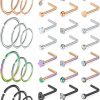 Wholesale MODRSA Modrsa Nose Rings Hoop Nose Rings For Women 20G Nose Rings Studs L Shape Nose Piercings Nose Ring Surgical Steel Corkscrew Nose Rings Hoops