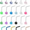 Wholesale Lcolyoli Lcolyoli 24Pcs 20G Externally Threaded Glow In The Dark Nose Studs Rings Surgical Steel Nostril Pin Body Piercing Jewelry For Women Men 3Mm Top