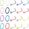 Online 6ixGosh 6Ixgosh 20G Nose Ear Rings Hoop Plastic Acrylic Colorful Bioflex Flexible Nose Piercing Retainer Rings Cartilage Bioplastic Hoop Studs Nostril Piercing Jewelry For Work Surgery Sports Women Men