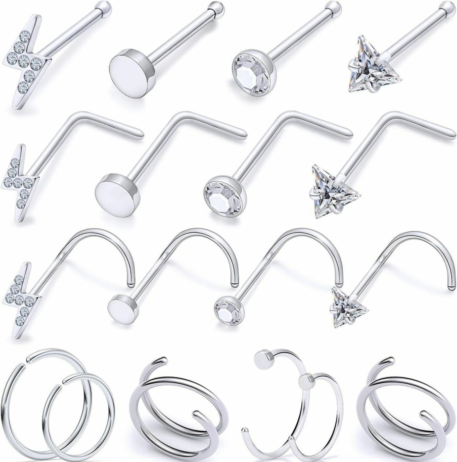 New Leiainely Leiainely Nose Rings Nose Piercings Nose Ring Nose Studs Nose Rings Hoops Nose Rings Studs Nose Rings For Women Nose Piercing Jewelry Hoop Nose Ring Nose Stud Nose Hoops Surgical Steel Nose Ring