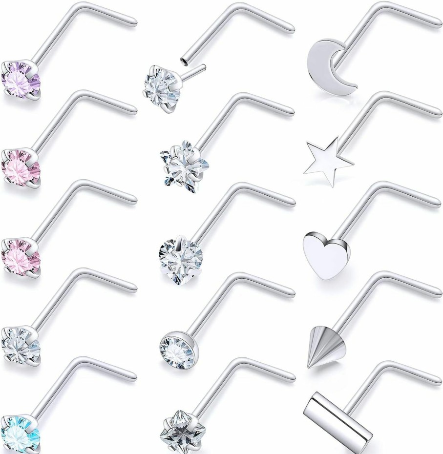 New Tkzndnm Tkzndnm Threadless Nose Stud Nose Rings Nose Studs Nose Piercing Jewelry Nose Ring Nose Piercings Nose Rings Studs Nose Stud Nose Rings For Women Surgical Steel Nose Ring Nose Piercing