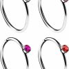 Wholesale Generic 4Pcs Surgical Steel Fake Nose Rings Studs 20G 2Mm Crystal Ball Earrings Piercing Jewelry Pick Size And Color