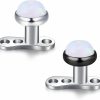 Clearance Mayhoop Mayhoop 14G Dermal Anchors Tops And Bases 2.5Mm 4Mm Opal Cz And Replacement Tops Stainless Steel For Women Men