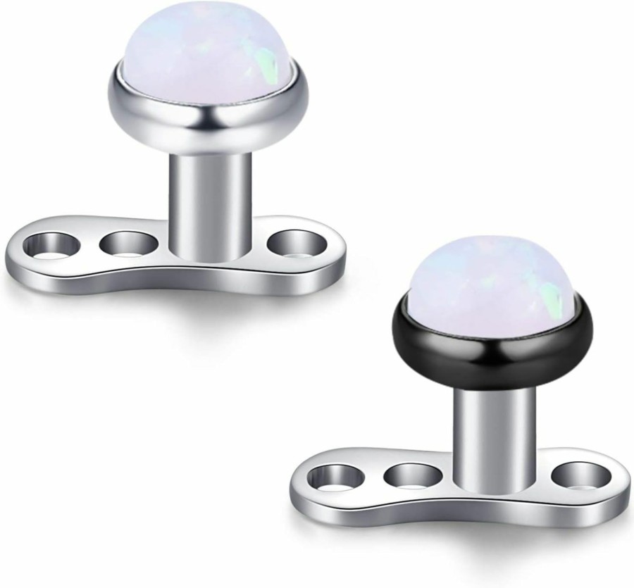 Clearance Mayhoop Mayhoop 14G Dermal Anchors Tops And Bases 2.5Mm 4Mm Opal Cz And Replacement Tops Stainless Steel For Women Men