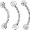 Wholesale Belatti Belatti 16G Curved Barbell Jewelry For Eyebrow Piercing Set - Hypoallergenic Curved Barbell Jewelry