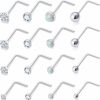 Clearance Lsnevsie Lsnevsie 18G 20G 22G Surgical Steel Opal Nose Rings Studs For Women Men Nose Piercing Jewelry Top Diamond 1.5Mm 2Mm 2.5Mm 3Mm