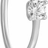 Online Lavari Jewelers Lavari Jewelers 22 Gauge Cubic Zirconia Open Hoop Nose Ring For Women In 14K White Or Yellow Gold 5/16 Inches 2 Mm 22G