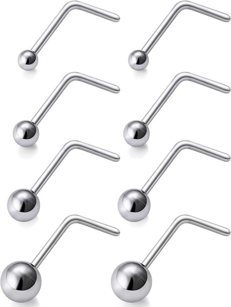 Clearance Lsnevsie Lsnevsie 18G 20G 22G Titanium Nose Rings Studs For Women Men Nose Piercing Jewelry Top Ball 1.5Mm 2Mm 2.5Mm 3Mm