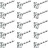 Wholesale Cisyozi Cisyozi 20G 18G Nose Rings Studs Hypoallergenic Nose Piercings 316L Surgical Steel Silver Nose Rings Set Straight Screw L Shaped Nose Nostril Piercing Jewelry For Women Men 2Mm Diamond Cz