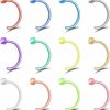 Hot AccGin Accgin 20G Nose Ear Rings Hoop Acrylic Colored Seamless Nose Ring & Cartilage Hoop Nose Studs Screws Nostril Nose Piercing Jewelry Cartilage Piercing Jewelry With Comfort Round Ends 8 Color Set For Women Men