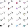 Hot THUNARAZ Thunaraz Hypoallergenic Nose Rings 20Pcs 18G 20G Surgical Stainless Steel Nose Ring Studs L Shaped Screw Threadless Push In Nose Studs Cz Opal Heart Nose Rings Piercing Jewelry For Women Men