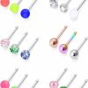 Best Cisyozi Cisyozi 18G Glow In The Drak Nose Stud Surgical Steel Pearl Nose Ring Straight Big Plastic Balls Nose Pin Bone Body Piercing Jewelry For Women Men 3Mm Balls