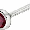 Best Jewelry Avalanche Jewelry Avalanche Solid 14K Gold Ball-End Stud Bezel Set Ruby 22G Nose Bone Nose Stud - 14K White Gold / 14K Yellow Gold July Birthstone Nose Ring Stud