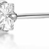 New Lavari Jewelers Lavari Jewelers 20 Gauge Straight Bone, L-Shaped Or Curved Screw Princess Cut Cubic Zirconia Nose Ring In 14K White Gold Cz Uni Stud Nose Ring Hypoallergenic 20G Body Piercing