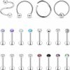 Wholesale Gadeaila Gadeaila 16G Lip Rings Stainless Steel Horseshoe Labret Monroe Lip Rings Nail Tragus Helix Earrings Studs Ring Medusa Piercing Jewelry 8Mm 10Mm 20-36Pcs Flat Back Stud Screw Mouth Piercings