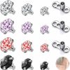 Wholesale ZS Zs 14-15Pcs Stainless Steel Dermal Piercing Jewelry 16G Diamond Cz Dermal Anchor Tops Skin Microdermal Piercing Jewelry For Men Women